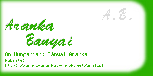 aranka banyai business card